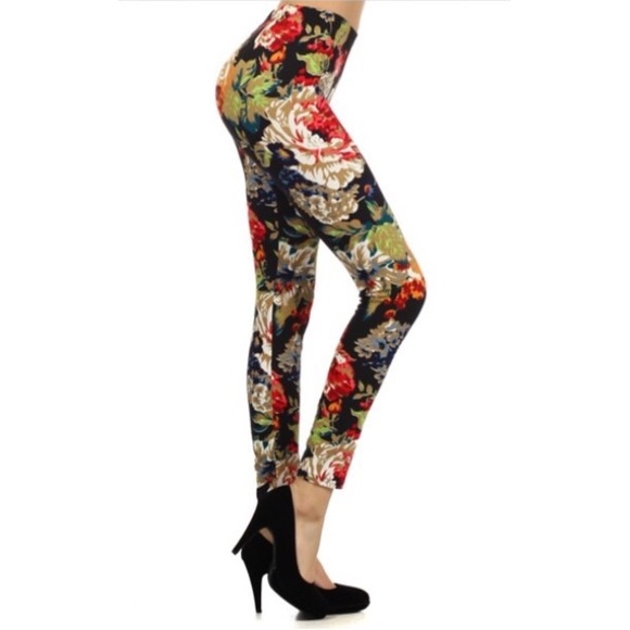 Floral Pattern Legging One Size - Picture 2 of 2