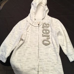 Juniors Aeropostale Full Zip 3/4 Sleeve Hoodie
