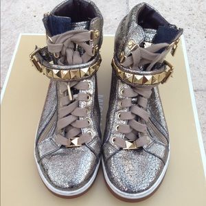 MK Gold Studded Sneakers Size 9