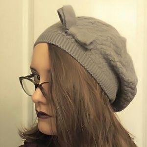 Urban outfitters slouchy grey knitted hat