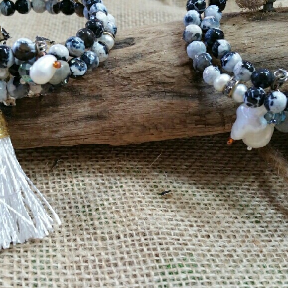 Semi Precious Gemstone Wire Bracelet