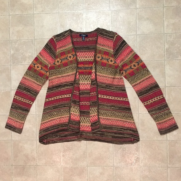 Multi colored striped cardigan