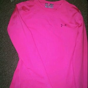 UA hot pink fitted Cold Gear long sleeve shirt