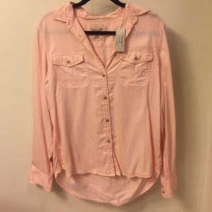 Peach American Eagle long sleeve button up