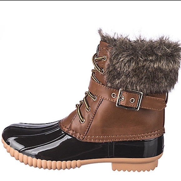 ❗️CLEARANCE❗️Brown Fur Duck Boots Sz 5.5 - 10 - Picture 3 of 4