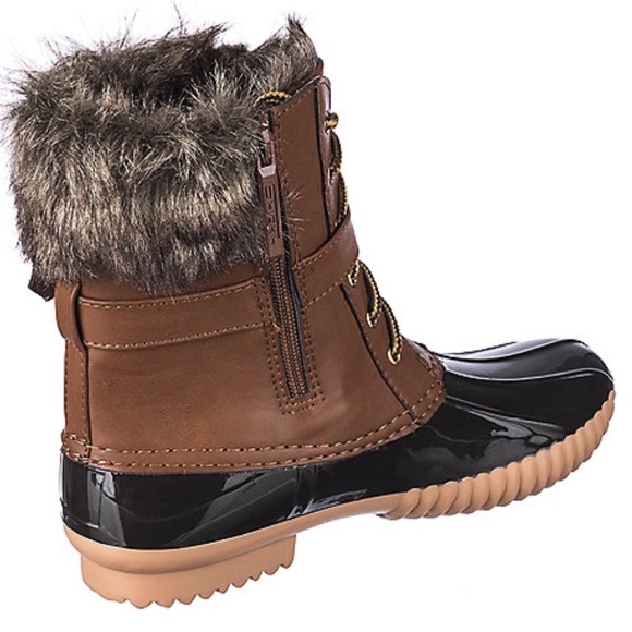 ❗️CLEARANCE❗️Brown Fur Duck Boots Sz 5.5 - 10 - Picture 4 of 4
