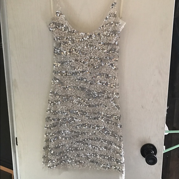 Arden B Sheer sequin mini dress