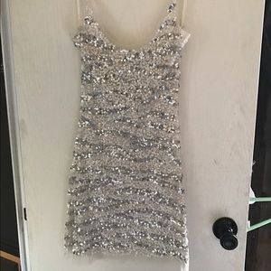 Arden B Sheer sequin mini dress