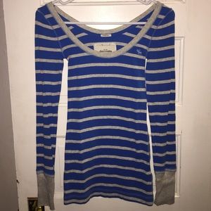 Blue and gray long sleeve shirt from Abercrombie