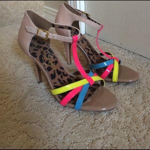 Jessica Simpson Nude&Neon Heels