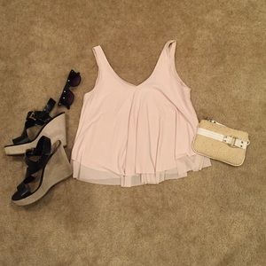 Chiffon lace swing crop top