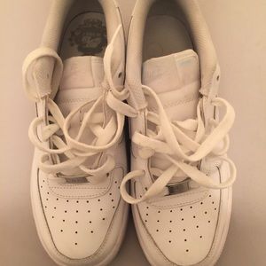 White female Air Force ones shoes