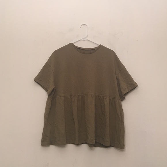 Green Oversized Peplum Top