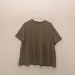 Green Oversized Peplum Top