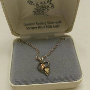 Stamper Black Hills gold sterling heart necklace