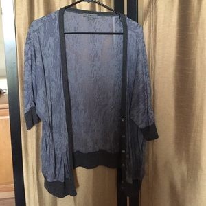 Blue/greg quarter sleeve cardigan