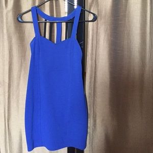 Unique back, tight blue & black dress