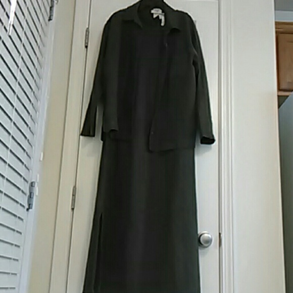 Ladies 2 Piece Linen Dress Suit