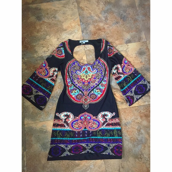 Boho mini shift dress