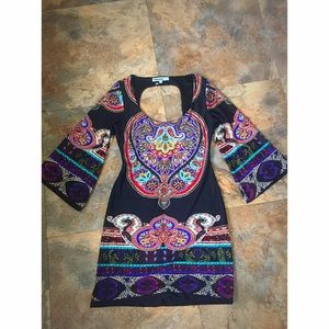 Boho mini shift dress