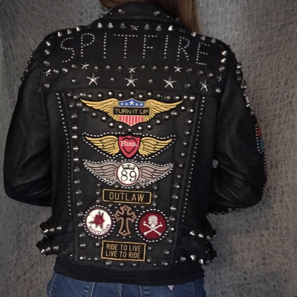 Black leather Biker Jacket