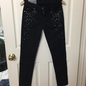 Black 7 for all mankind slim cigarette crystals