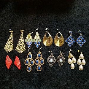 Lot of 8 pairs of chandelier earrings
