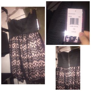 Pink and black cocktail dress