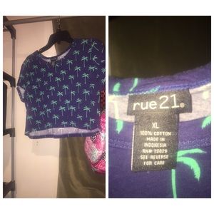 XL Palm Tree Rue 21 crop top