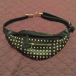 Black studded fanny pack