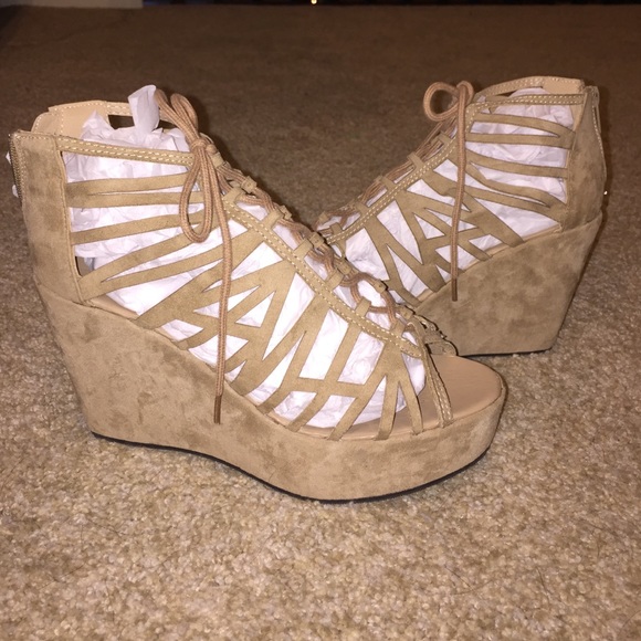 Lace-up wedge booties - Picture 1 of 4