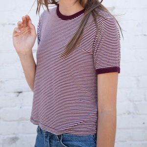 Brandy Melville red and white striped shirt