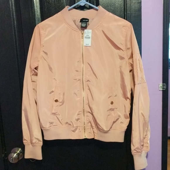 Baby pink bomber jacket