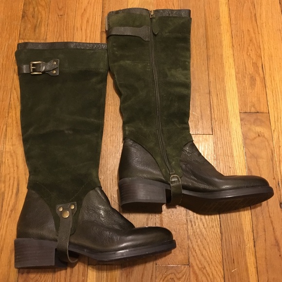 Franco Sarto Suede+Leather Riding Boots
