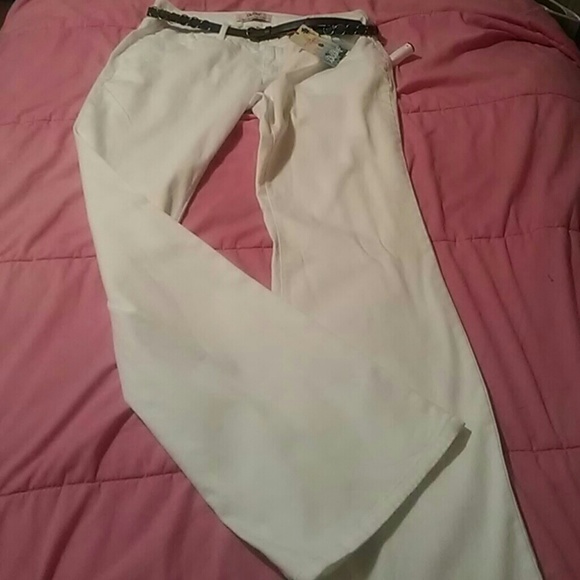 White Pants with Black Belt - Picture 1 of 1
