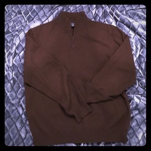 Bloomingdales Brown 1/4 Zip Cashmere Sweater Bloomingdales Brown 1/4 Zip Cashmere Sweater
