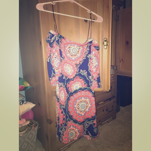 Off Shoulder Colorful Dress
