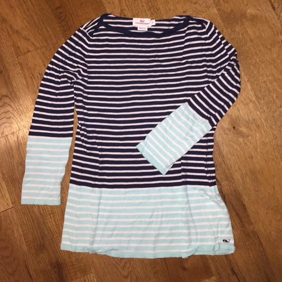 Navy and blue striped Vineyard Vines shirt