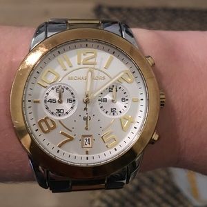 Michael Kors Mercer two toned stainless steel