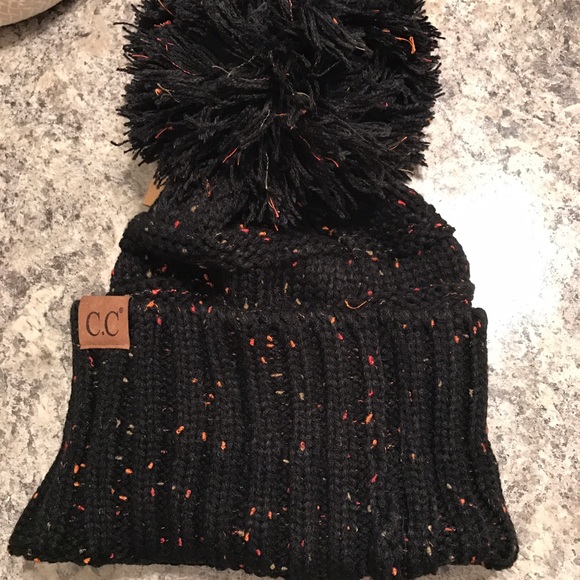Black CC Pom beanie