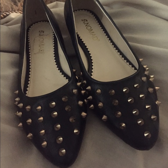 Black spiked flats