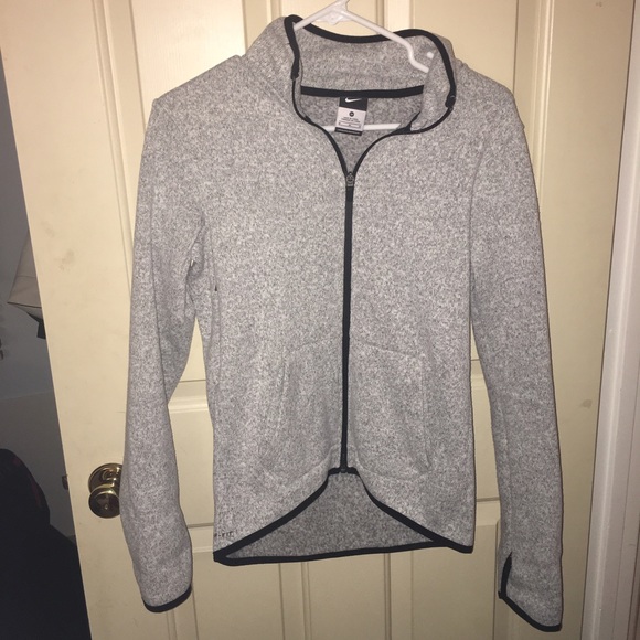 Nike Heather Grey Zip-Up Sweatshirt/Jacket