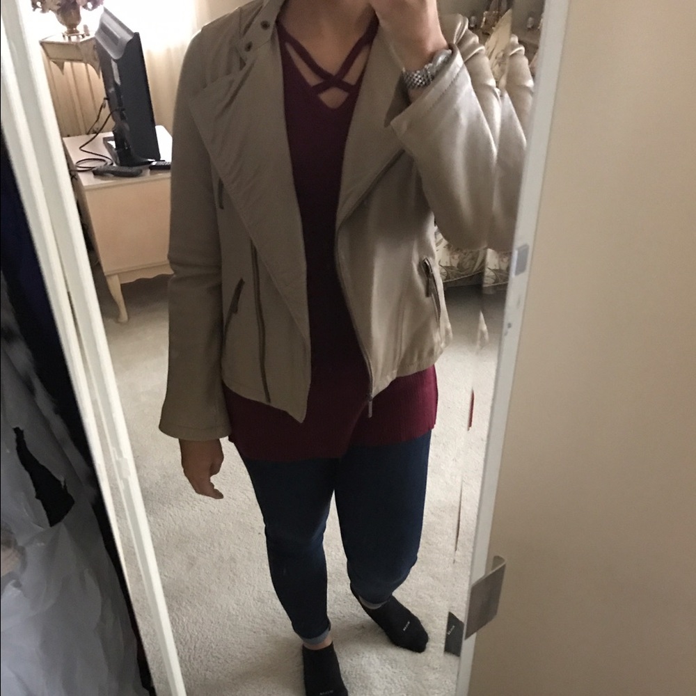 Nude Michael Kors Leather Jacket Size Medium