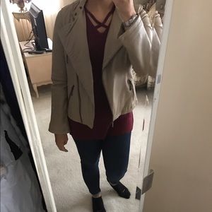 Nude Michael Kors Leather Jacket Size Medium