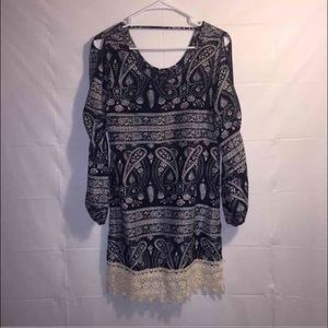 Parsley print silk dress