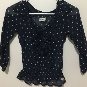sheer dotted abercrombie kids blouse