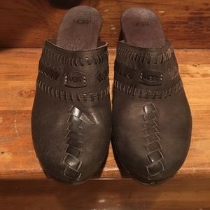 UGG dark brown clogs
