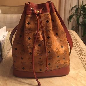 MCM Coated Canvas Drawstring Bag