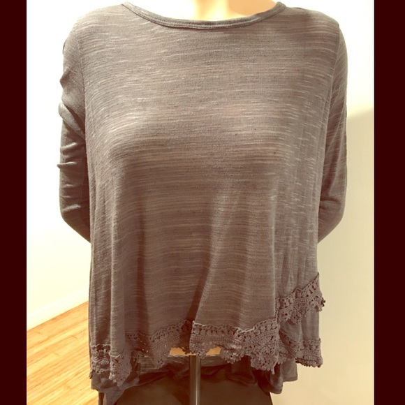 Loose Fitting Top with Lace Bottom
