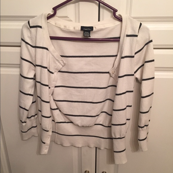 White Striped Cardigan